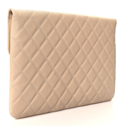 Chanel Caviar Quilted Medium Golden Class Pouch Beige 3 of 10