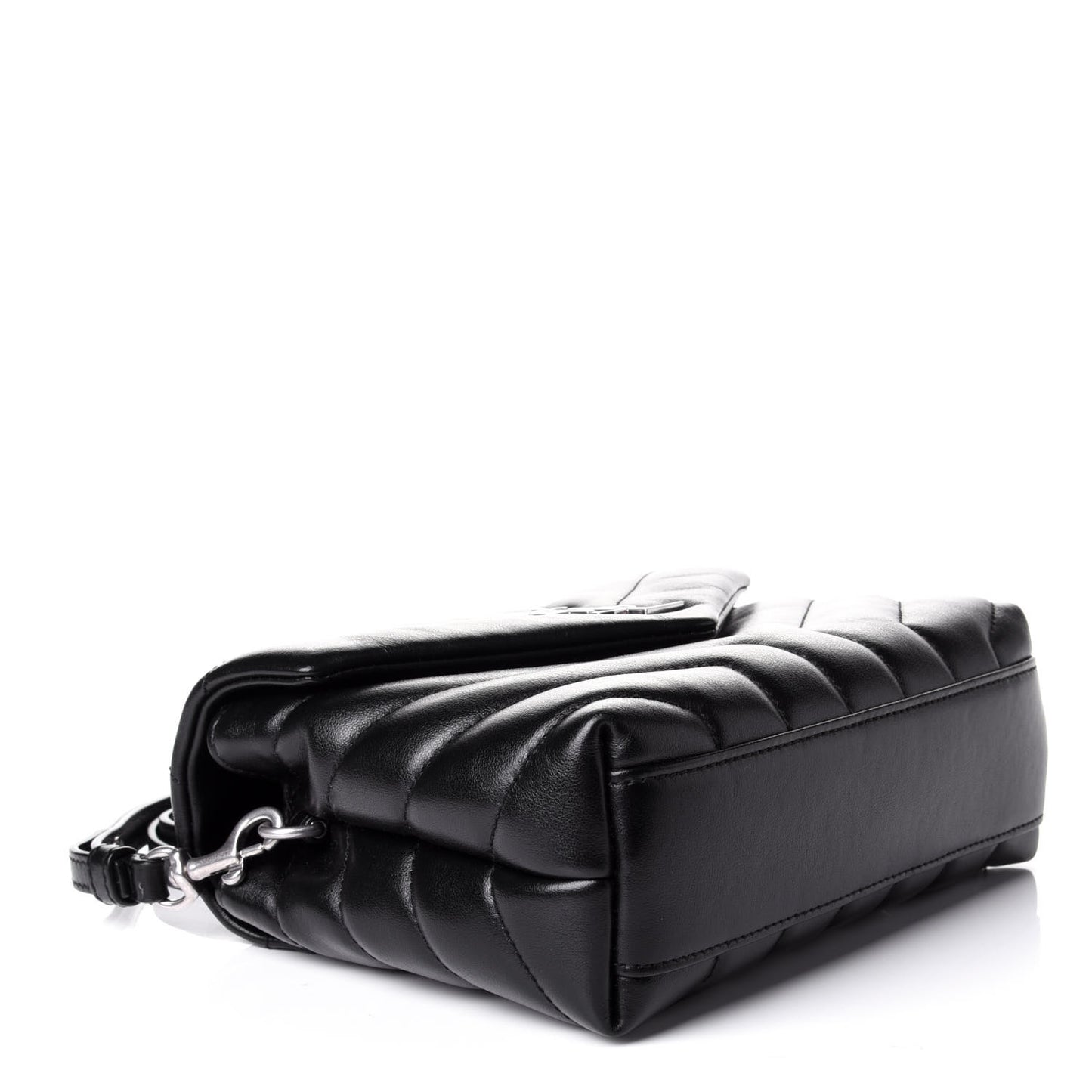 Calfskin Y Quilted Monogram Toy Loulou Crossbody Bag Black