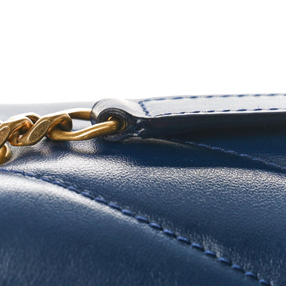 Saint Laurent Calfskin Y Quilted Monogram Medium Loulou Chain Satchel Deep Marine 13 of 13