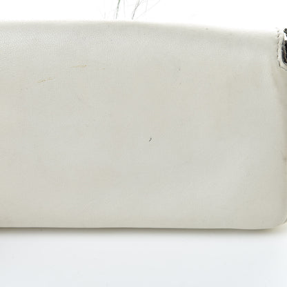 Fendi Nappa Rabbit Fox Fur Micro Buggie Baguette White Nirvana Black 11 of 13