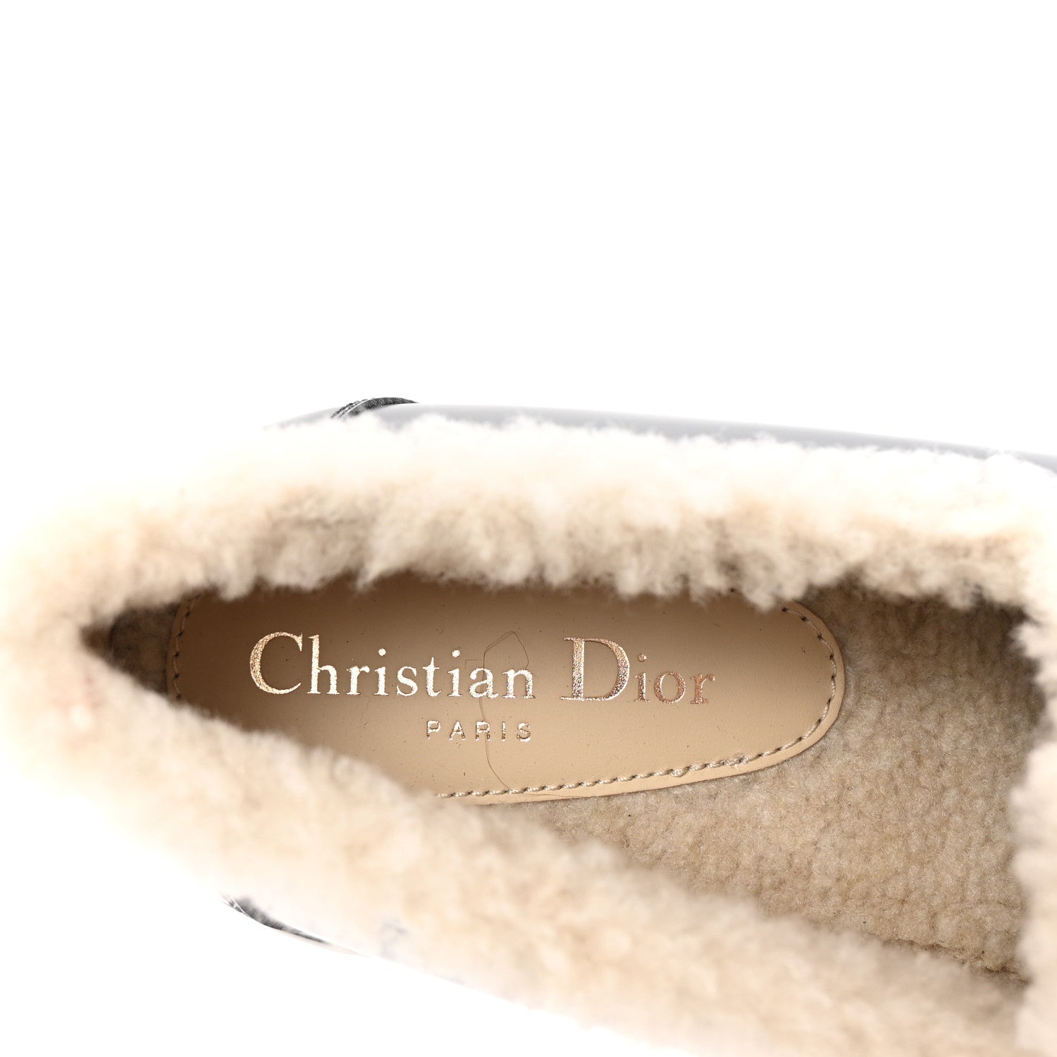 Christian Dior Brushed Calfskin Shearling Dior Code Lug Sole 15mm Loafers 41 Black Natural 8 of 9