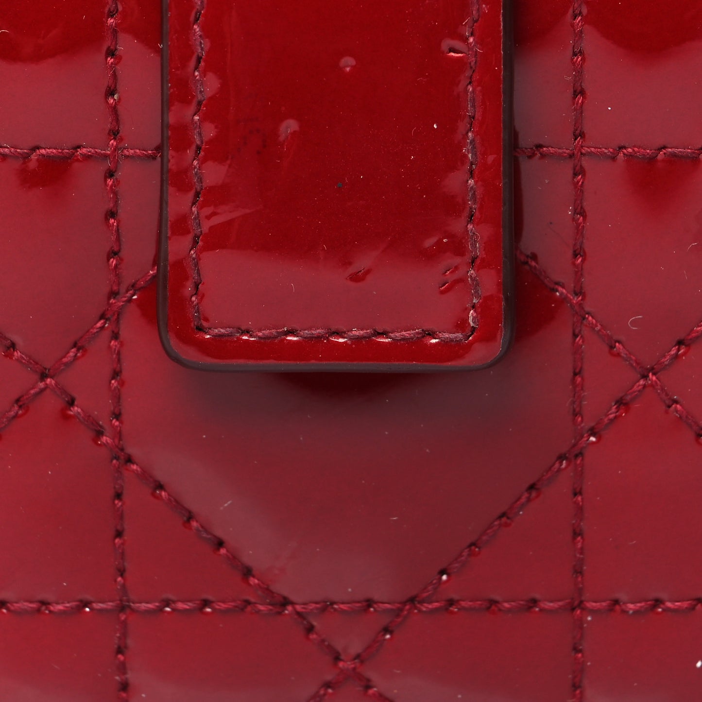 Patent Cannage Lady Dior 5-Gusset Card Holder Scarlet