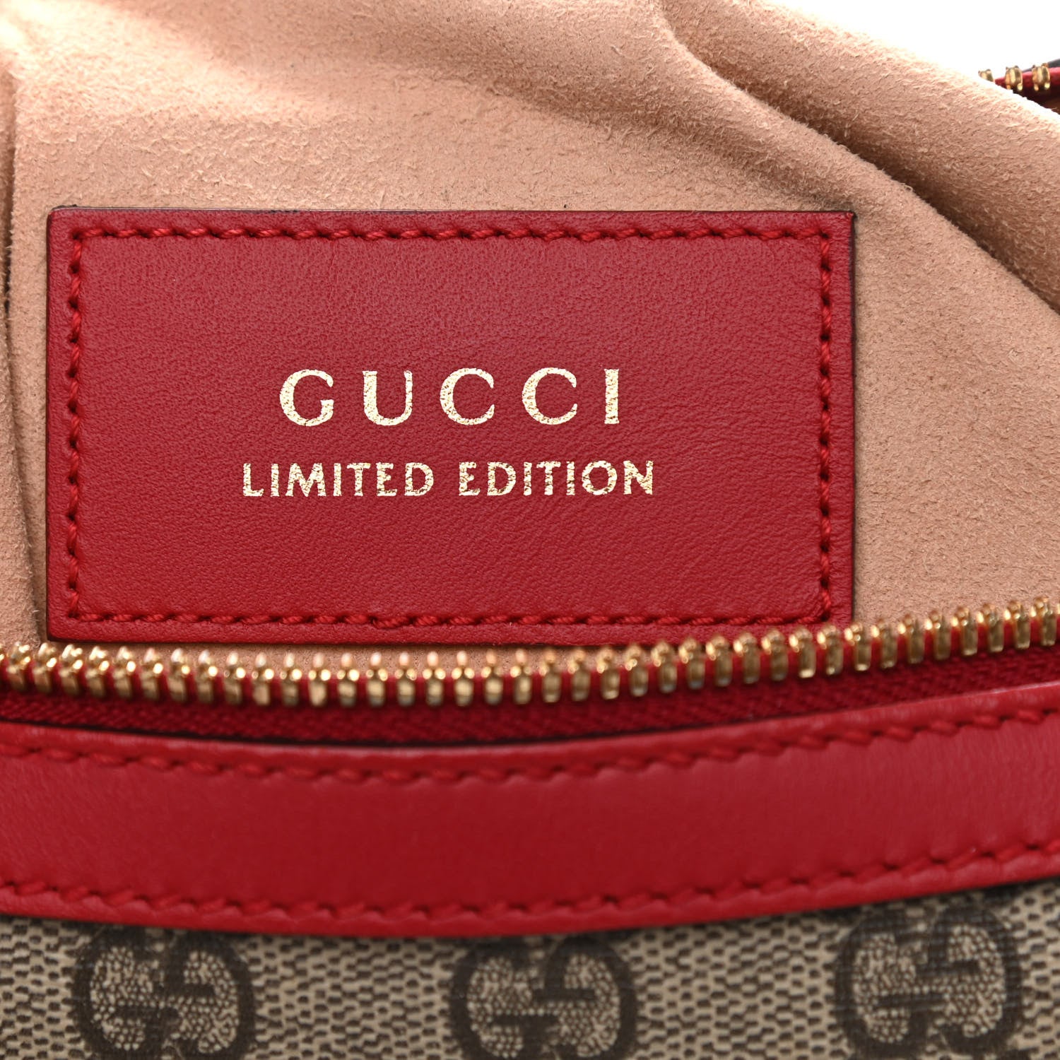 Gucci GG Supreme Monogram Kingsnake Heart Embroidered Small Boston Red 8 of 10