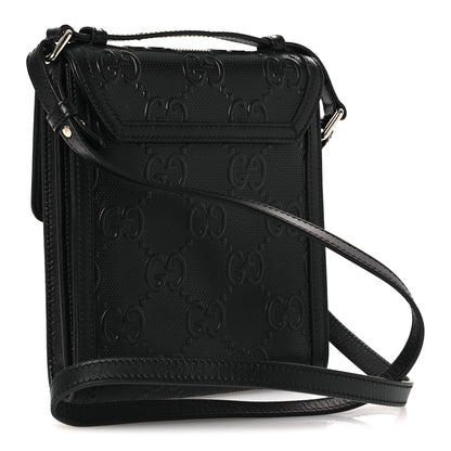 Gucci Calfskin GG Tennis Embossed Messenger Bag Black 5 of 21
