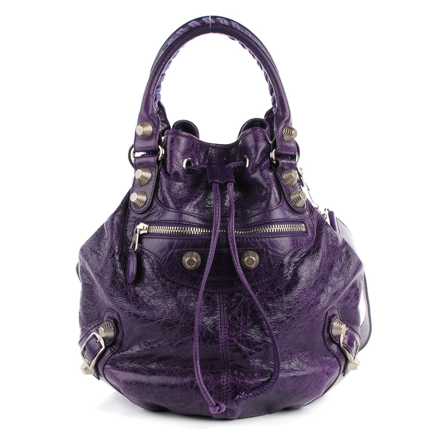 Agneau Giant 21 Silver Hardware Pompon Raisin