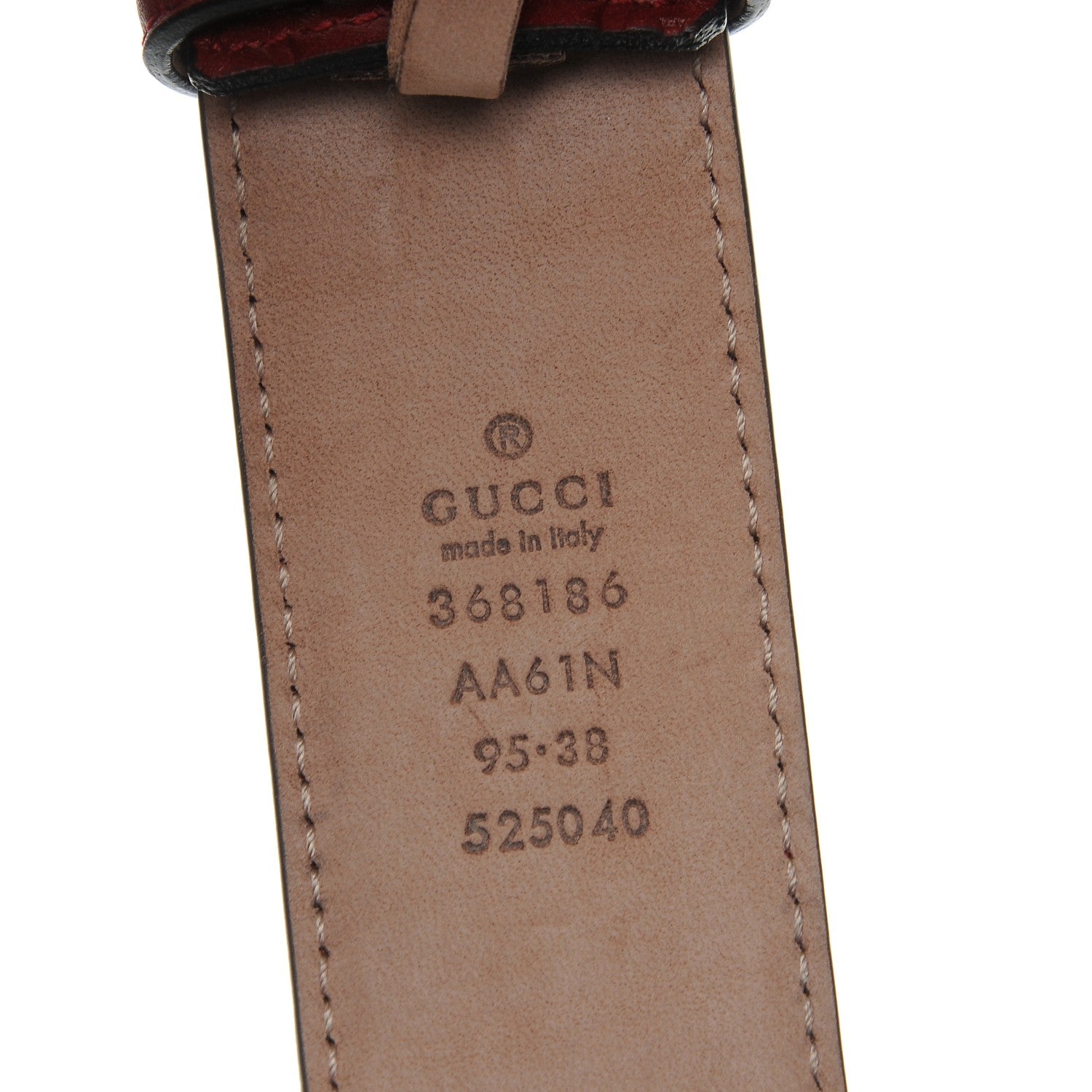 Gucci Soft Guccissima Margaux Calfskin Nickel Interlocking G 37mm Belt 95 38 Rosso 4 of 6