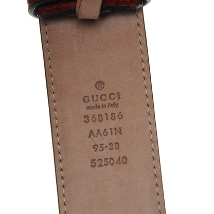 Gucci Soft Guccissima Margaux Calfskin Nickel Interlocking G 37mm Belt 95 38 Rosso 4 of 6