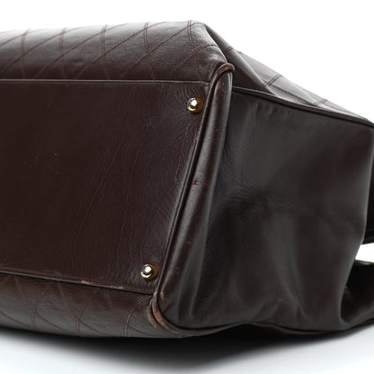 Chanel Calfskin Stitched XL Weekender Brown 11 of 11