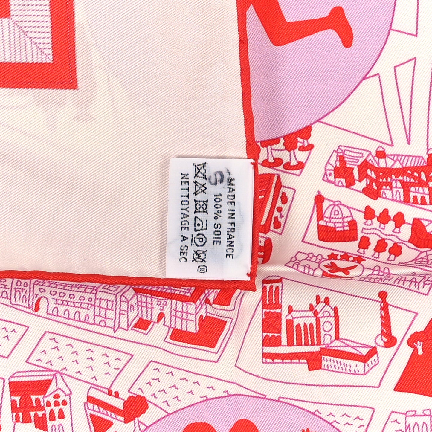 Silk Les Nouveaux Amoureux de Paris Scarf 90 Blanc Rogue Mauve