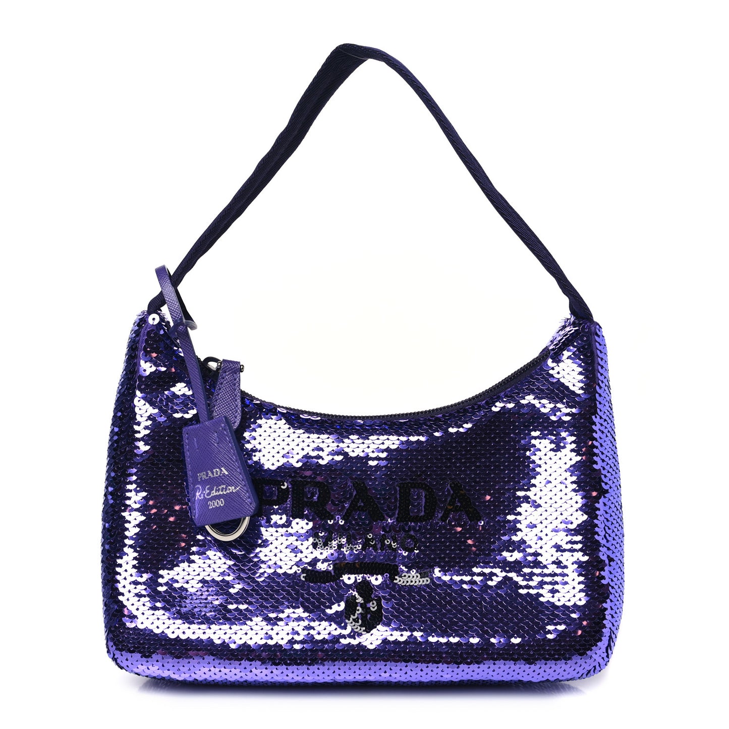 Paillettes Sequin Mini Re-Edition 2000 Bag Iris Black
