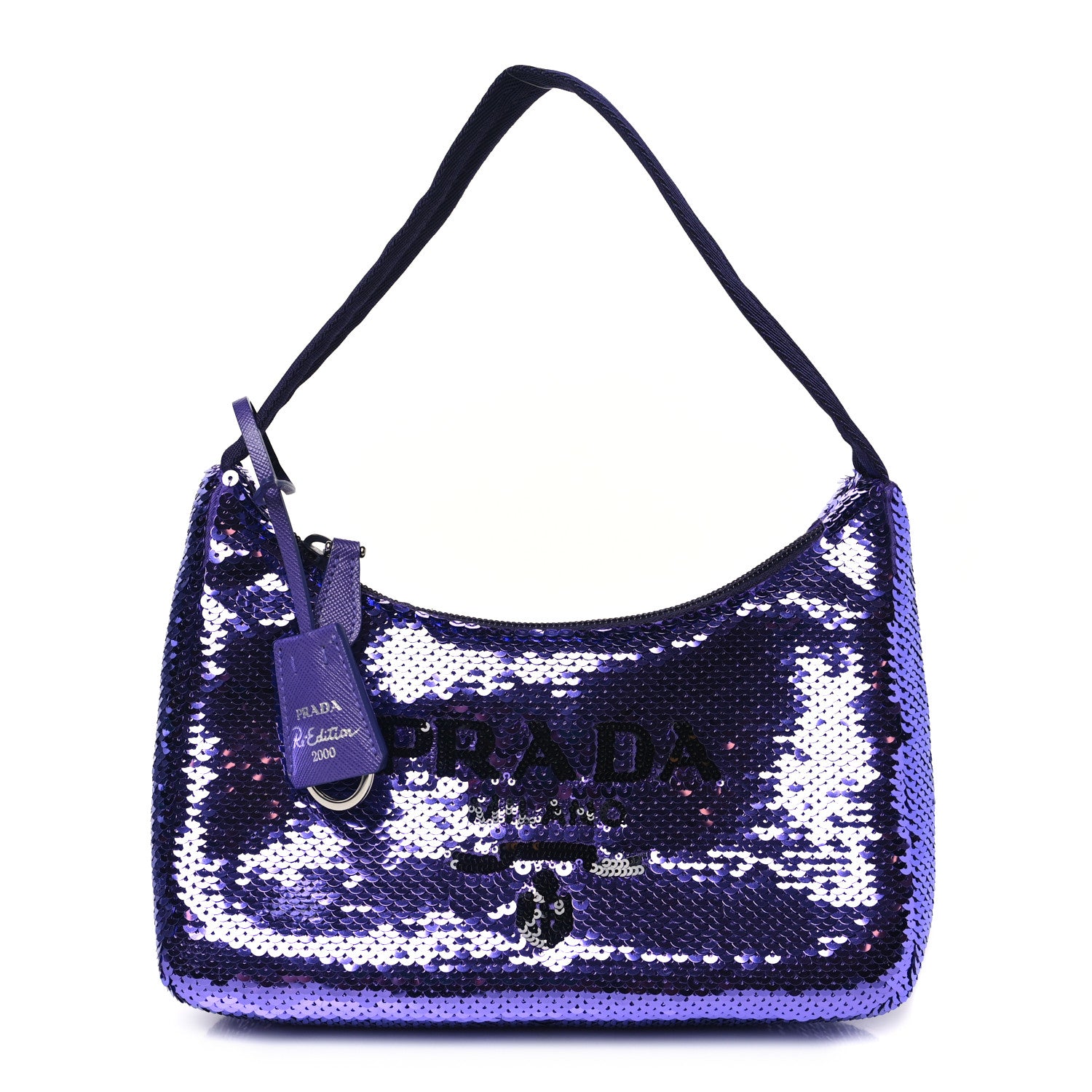 Prada Paillettes Sequin Mini Re-Edition 2000 Bag Iris Black 1 of 9