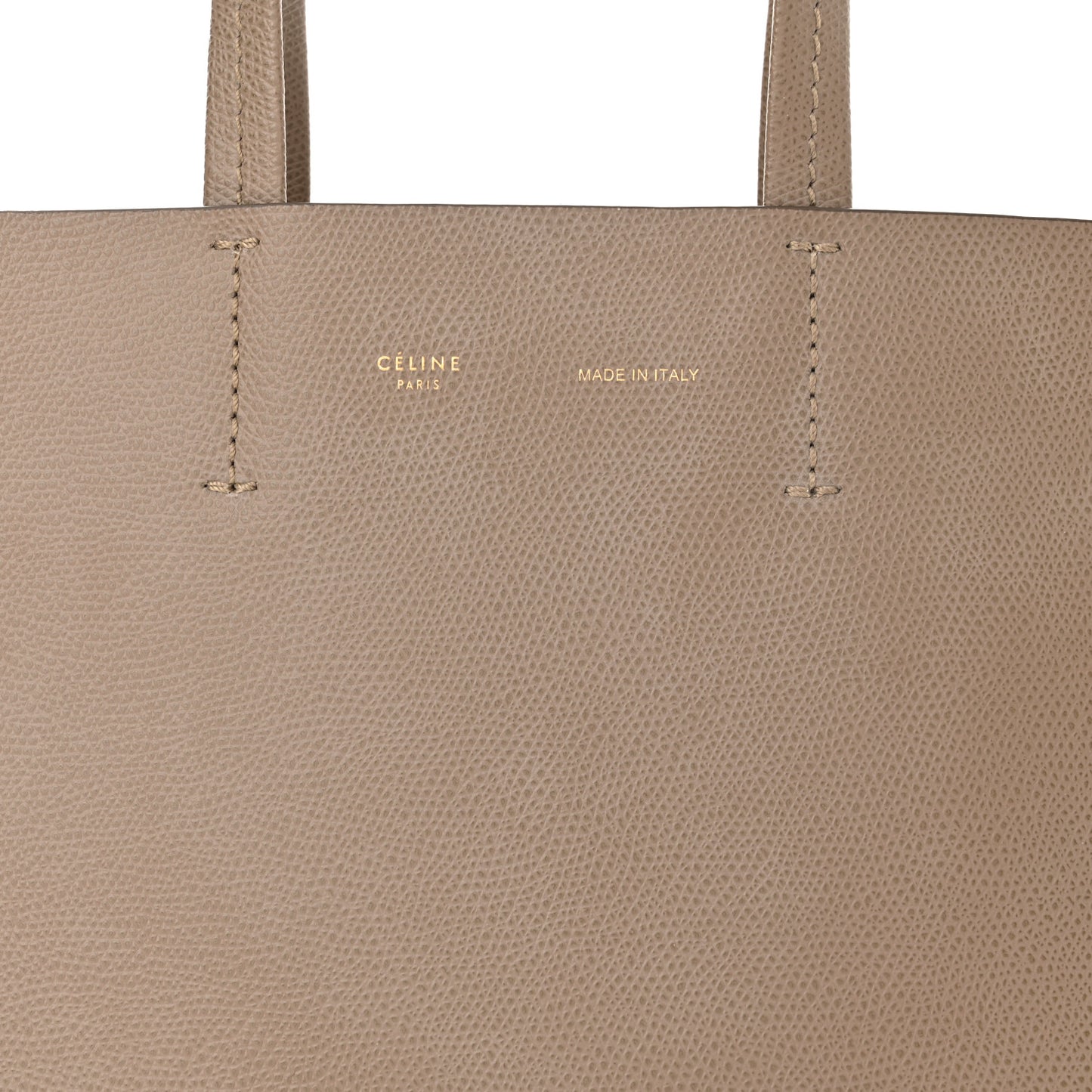 Grained Calfskin Small Vertical Cabas Beige