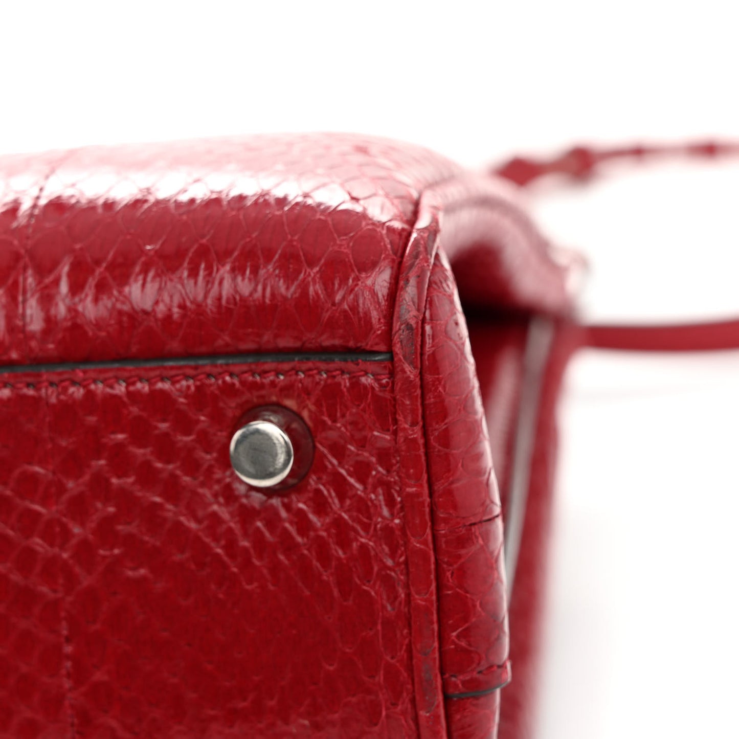 Snakeskin Small Zumi Top Handle Bag Romantic Cerise