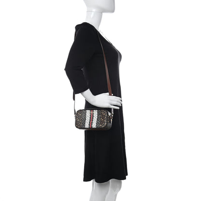 Burberry E-Canvas Monogram Stripe Camera Bag Bridle Brown 2 of 12