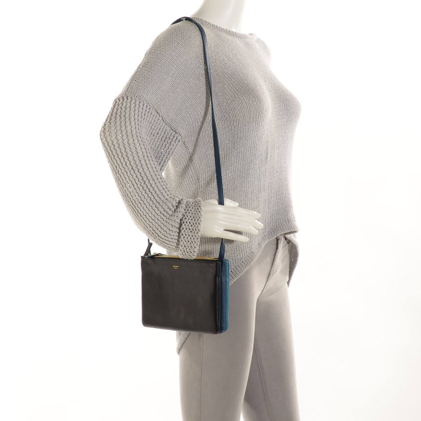Lambskin Small Multicolor Trio Crossbody Bag Black