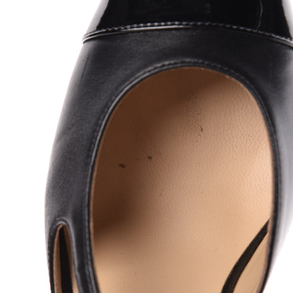 Chanel Lambskin Patent Cap Toe CC Slingback Sandals 38.5 Black 12 of 14