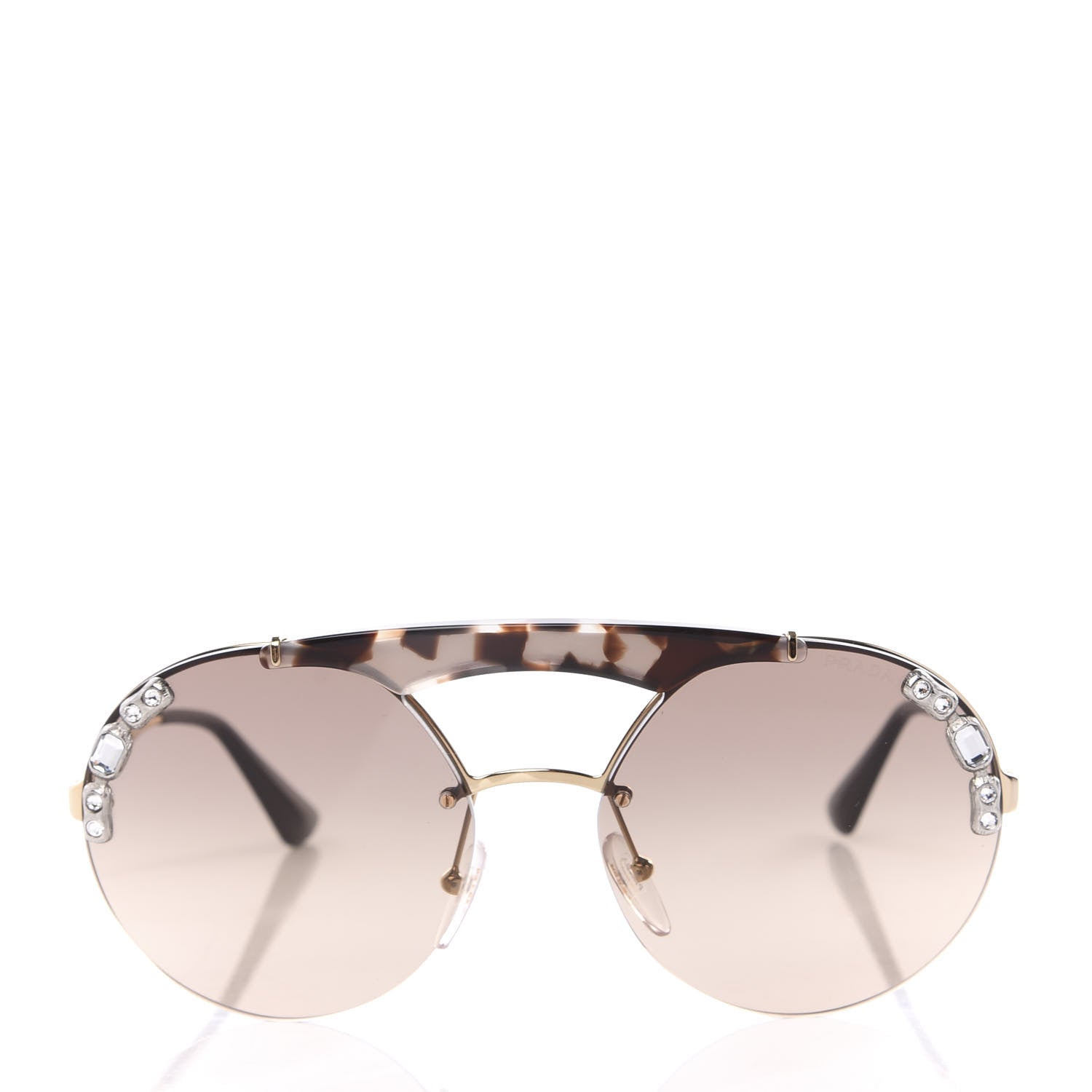 Prada Crystal Ornate Sunglasses SPR52U Havana 2 of 8
