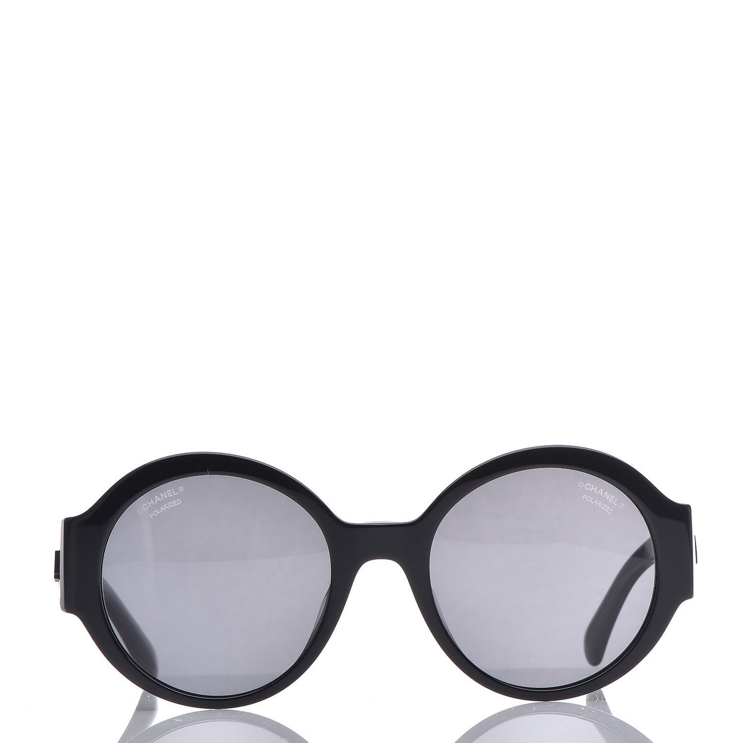 Acetate Polarized Round Sunglasses 5410 Black