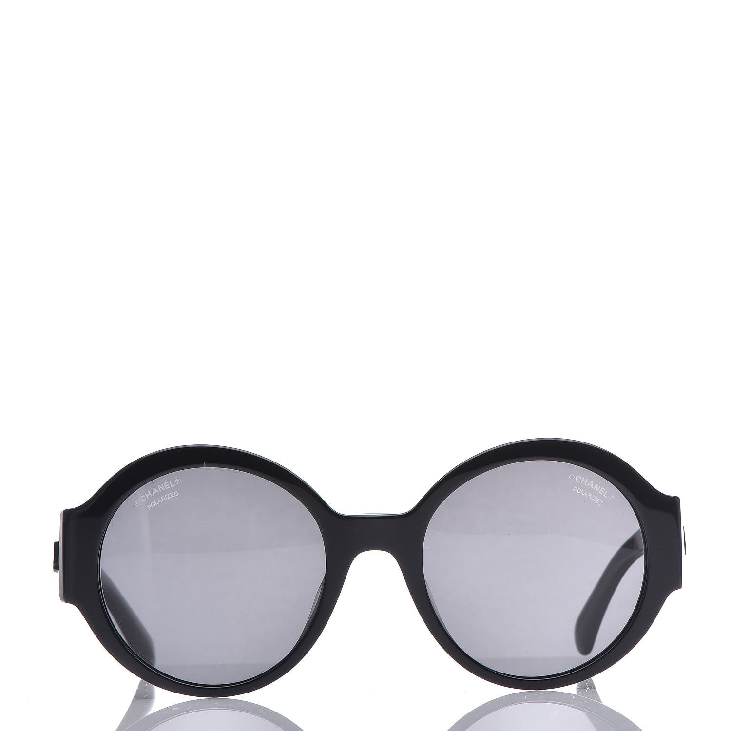 Chanel Acetate Polarized Round Sunglasses 5410 Black 2 of 8