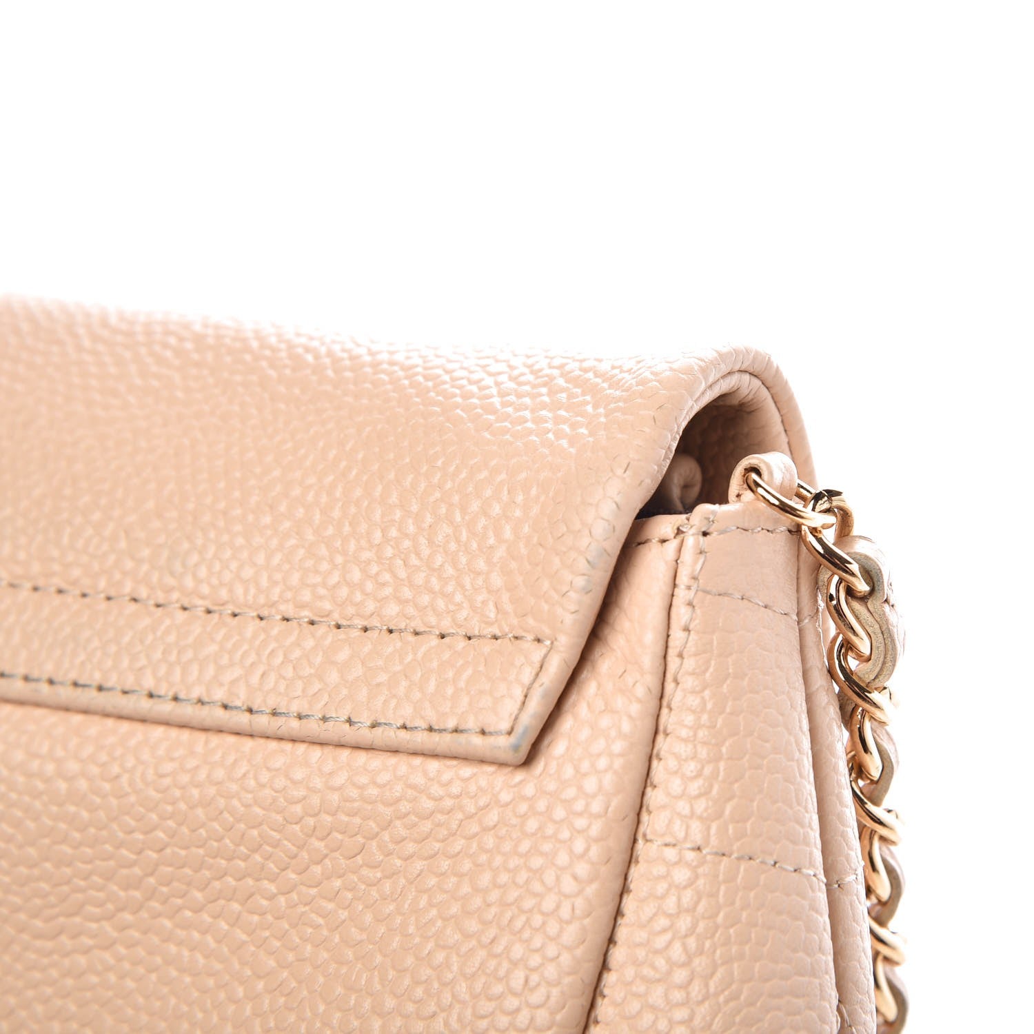 Chanel Caviar Half Moon Wallet On Chain Light Beige 14 of 16