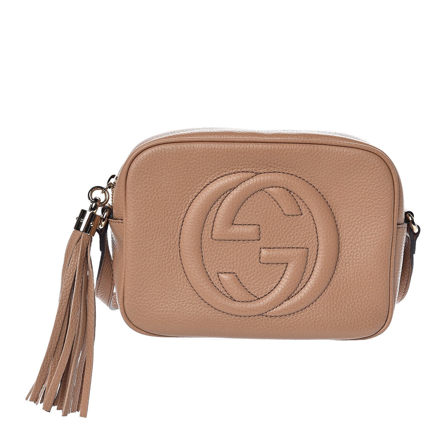 Pebbled Calfskin Small Soho Disco Bag Camelia