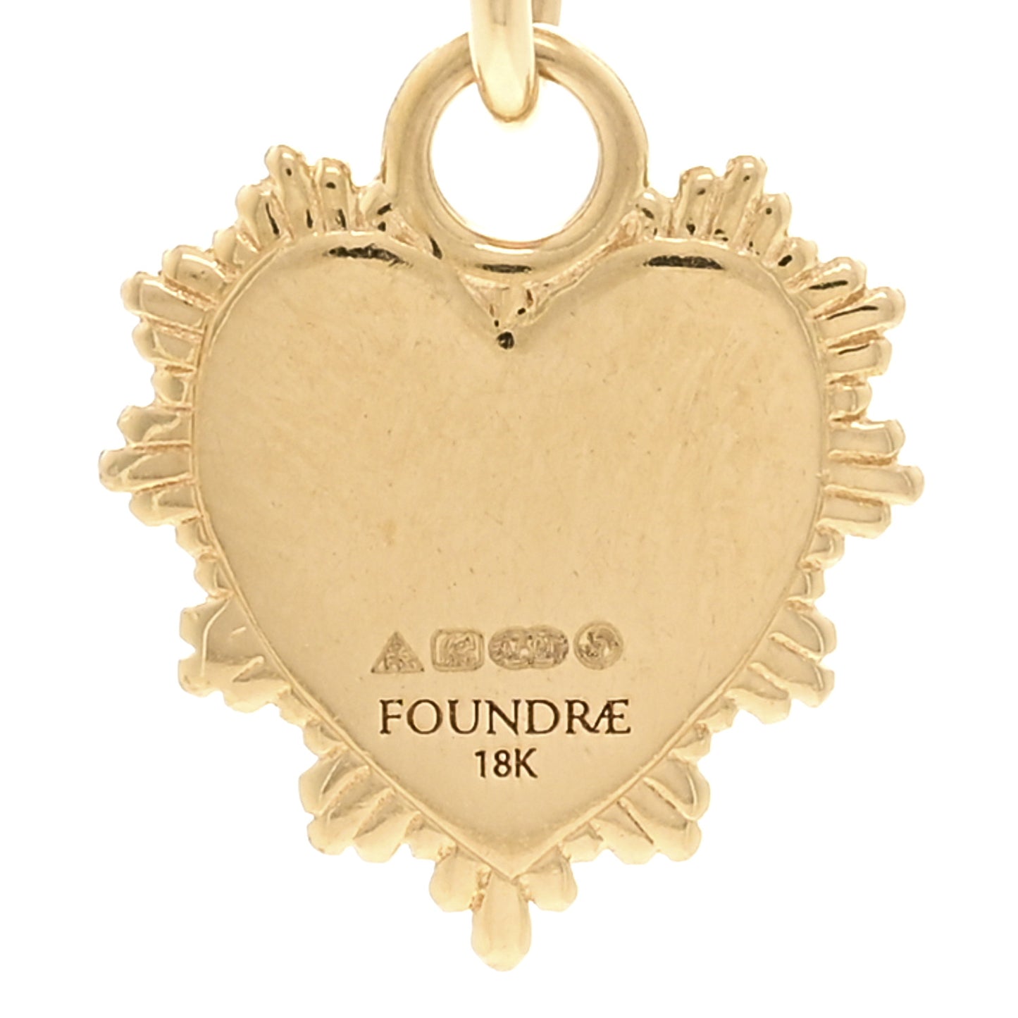 18K Yellow Gold Diamond Initial M Miniature Heart Drop Pendant Necklace