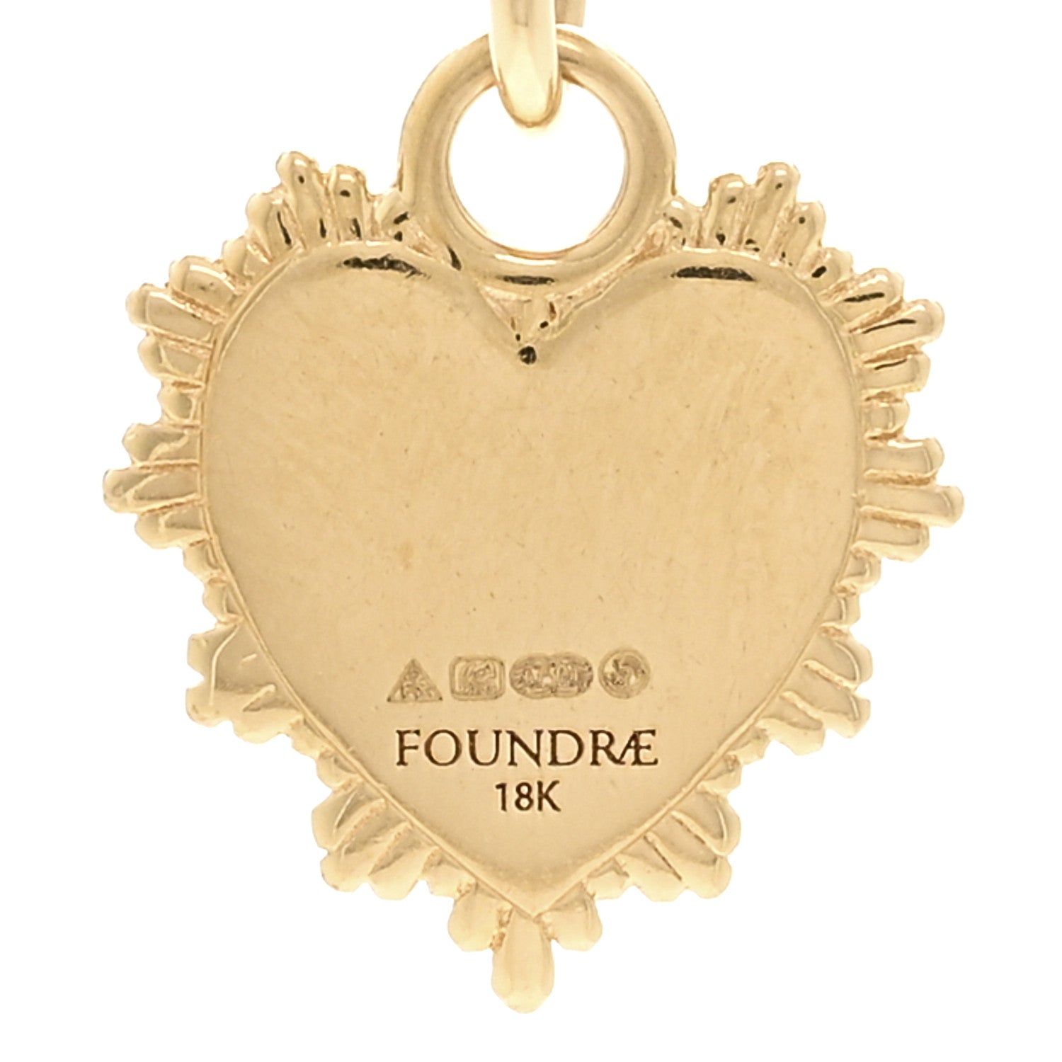 Foundrae 18K Yellow Gold Diamond Initial M Miniature Heart Drop Pendant Necklace 4 of 6