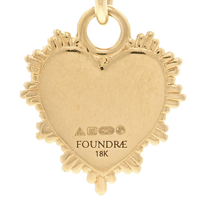 Foundrae 18K Yellow Gold Diamond Initial M Miniature Heart Drop Pendant Necklace 4 of 6