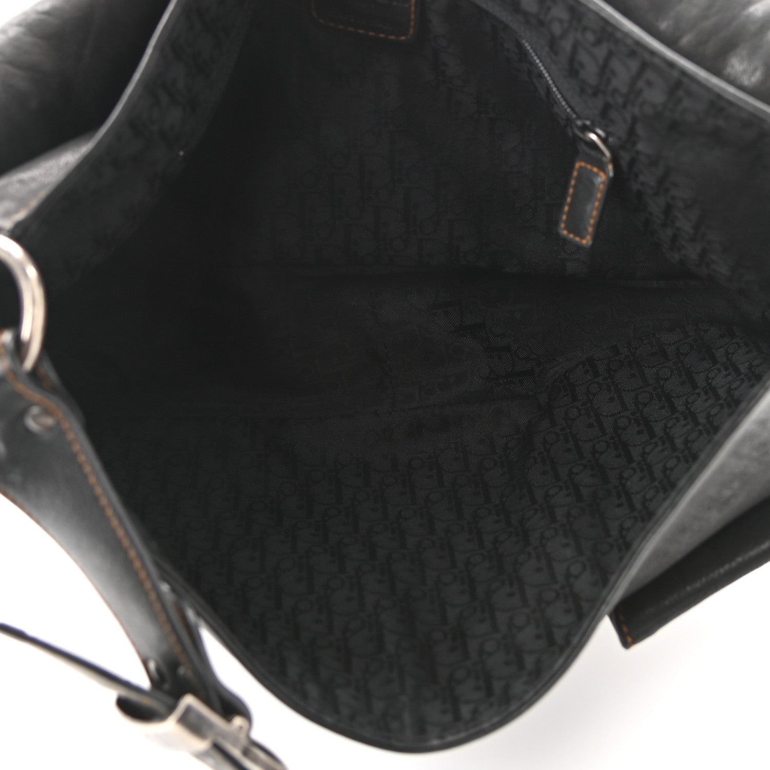 Christian Dior Calfskin Medium Gaucho Double Saddle Bag Black 4 of 21