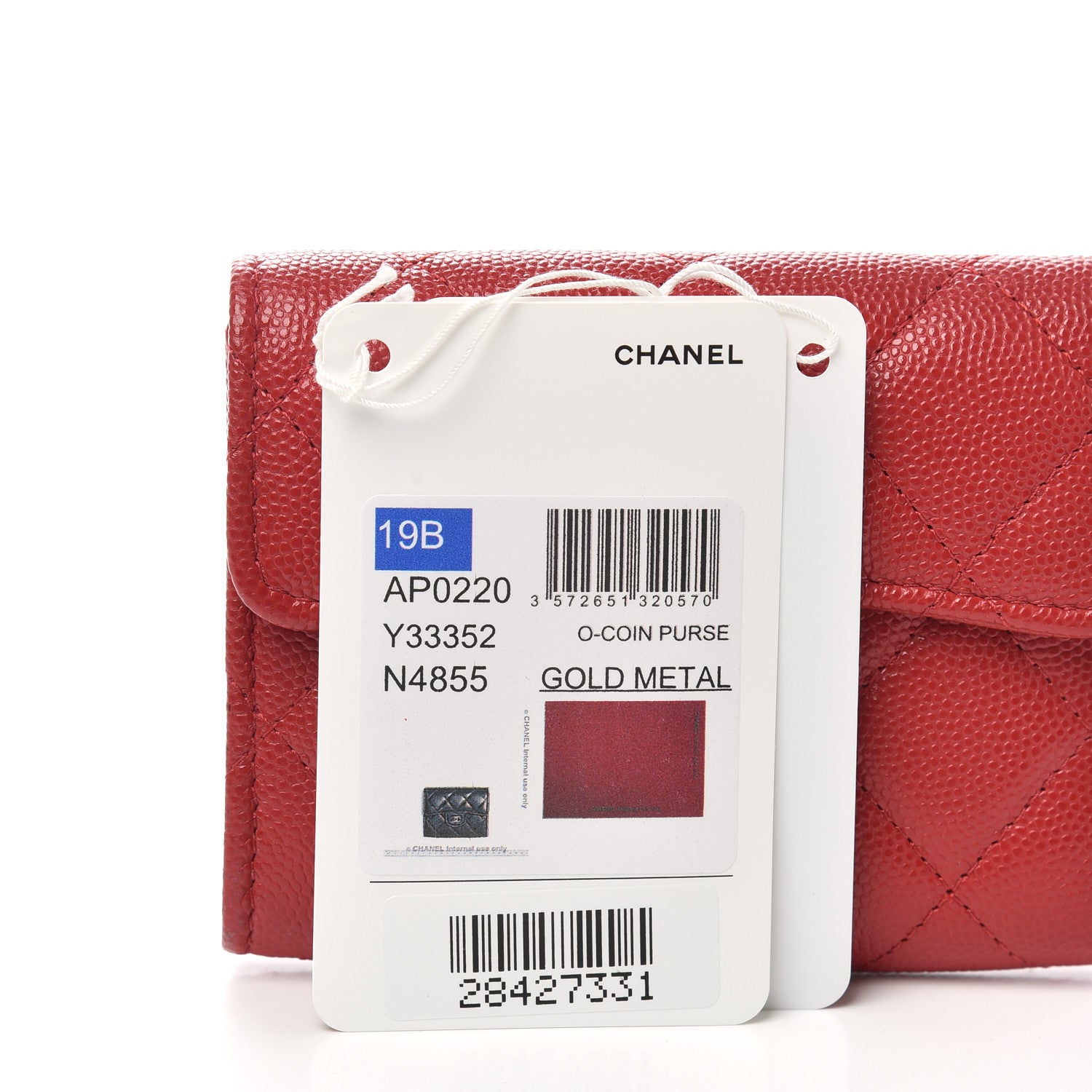 Chanel Caviar Quilted Flap Card Holder Wallet Red 10 of 10