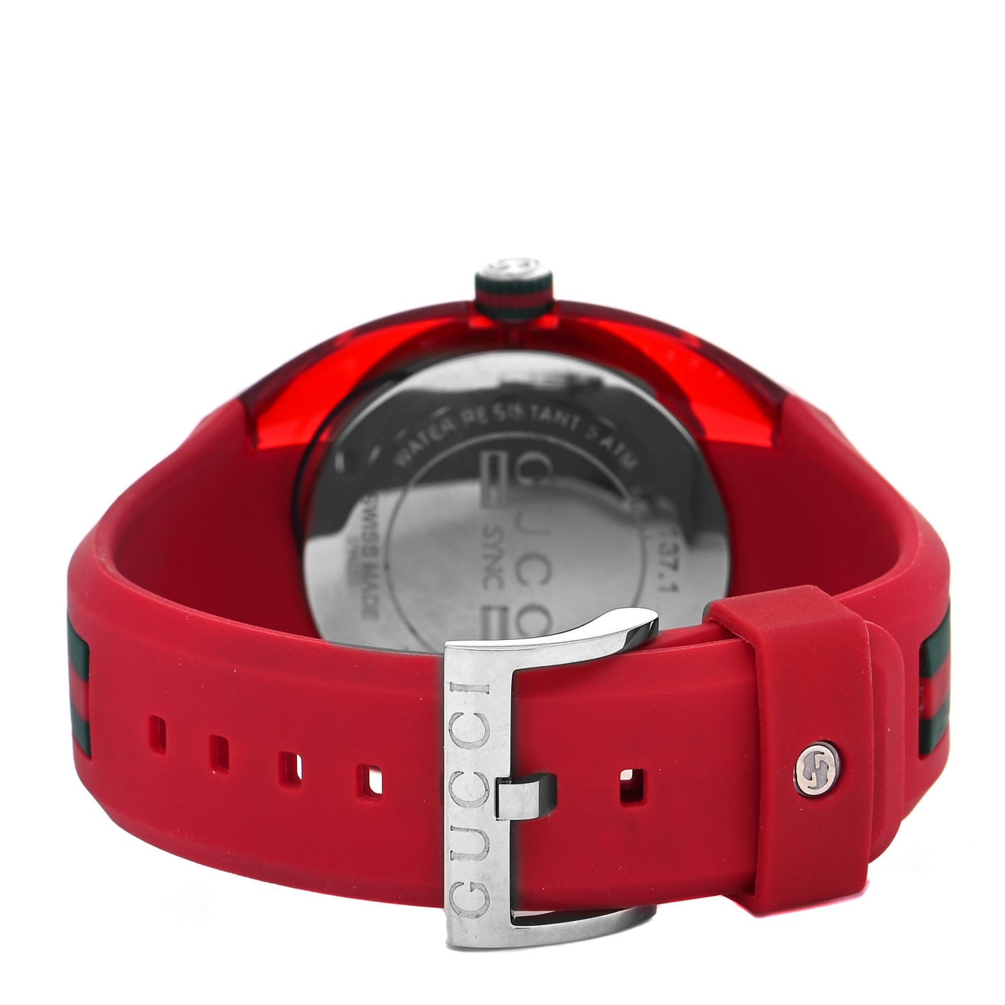 Stainless Steel Rubber 46mm Sync Web Quartz Watch Red