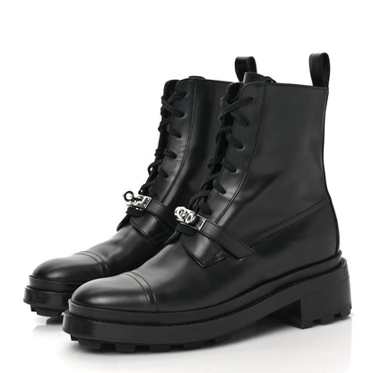 Hermes Glossed Calfskin Funk Ankle Boots 39.5 Black 3 of 8