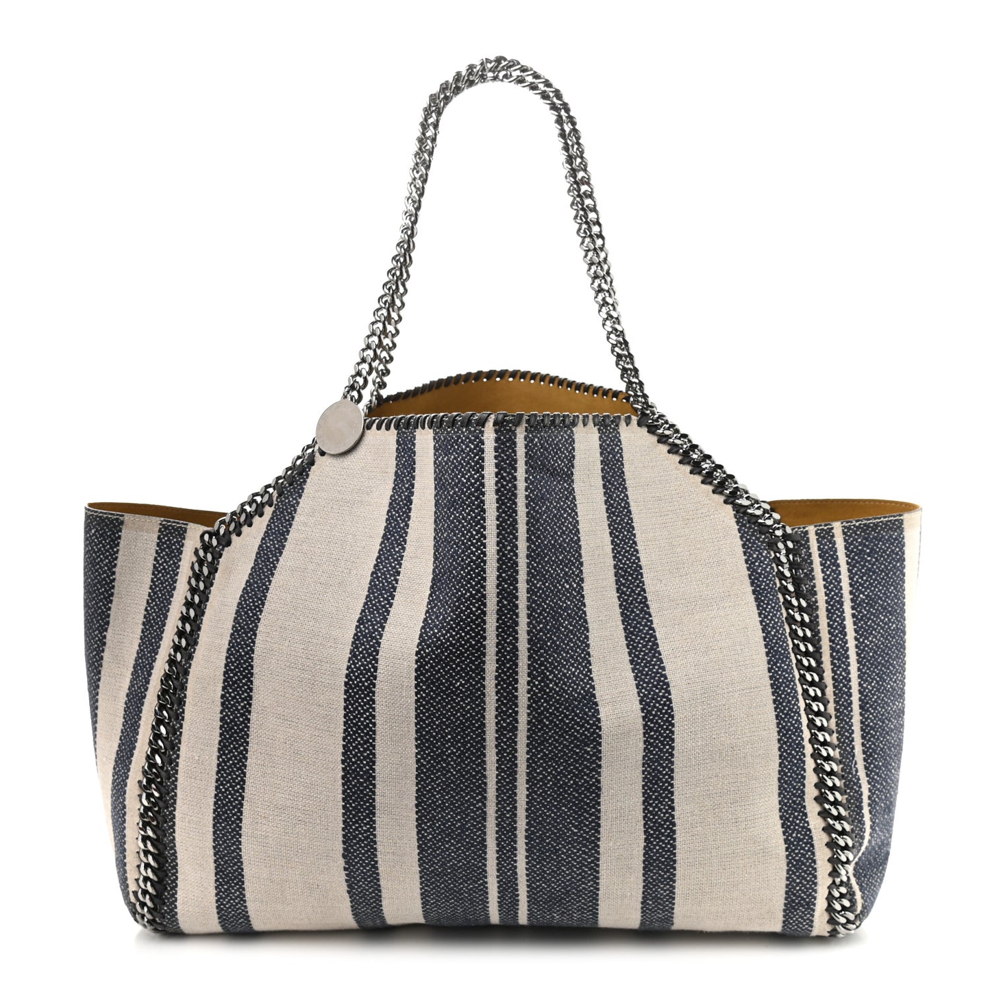 Canvas Striped Falabella Reversible Tote Navy