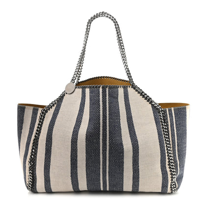 Stella McCartney Canvas Striped Falabella Reversible Tote Navy 1 of 15