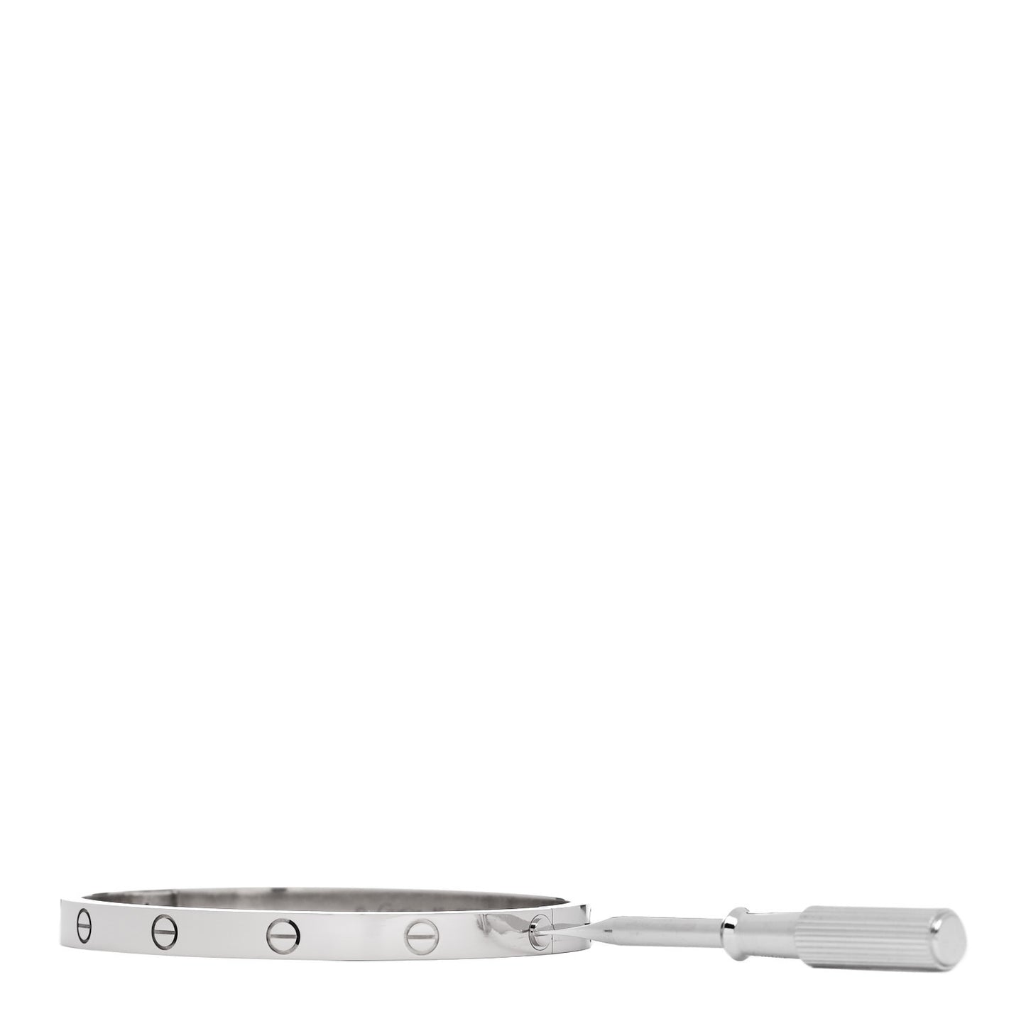18K White Gold Medium LOVE Bracelet 16