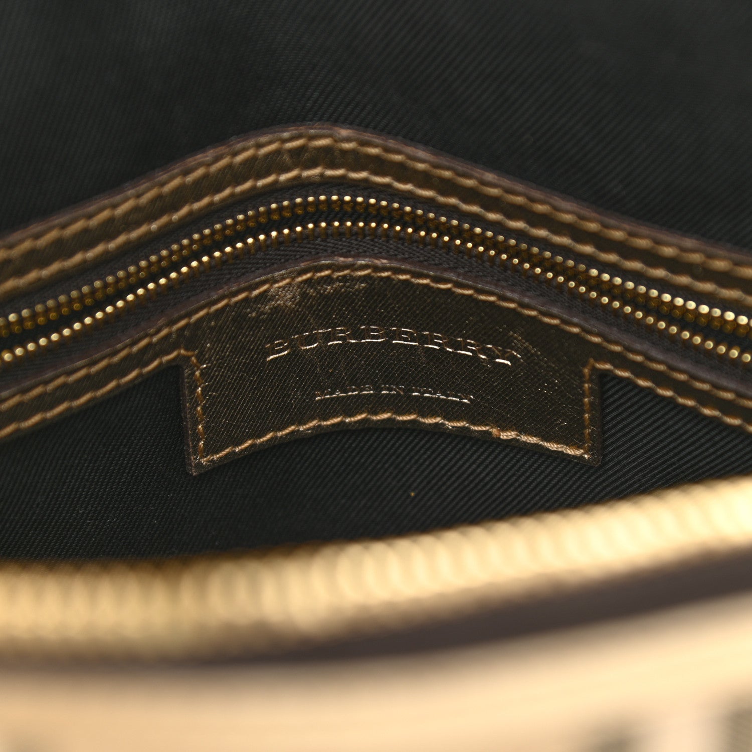 Burberry Horseferry Check Small Orchard Bowling Bag Gold 5 of 9