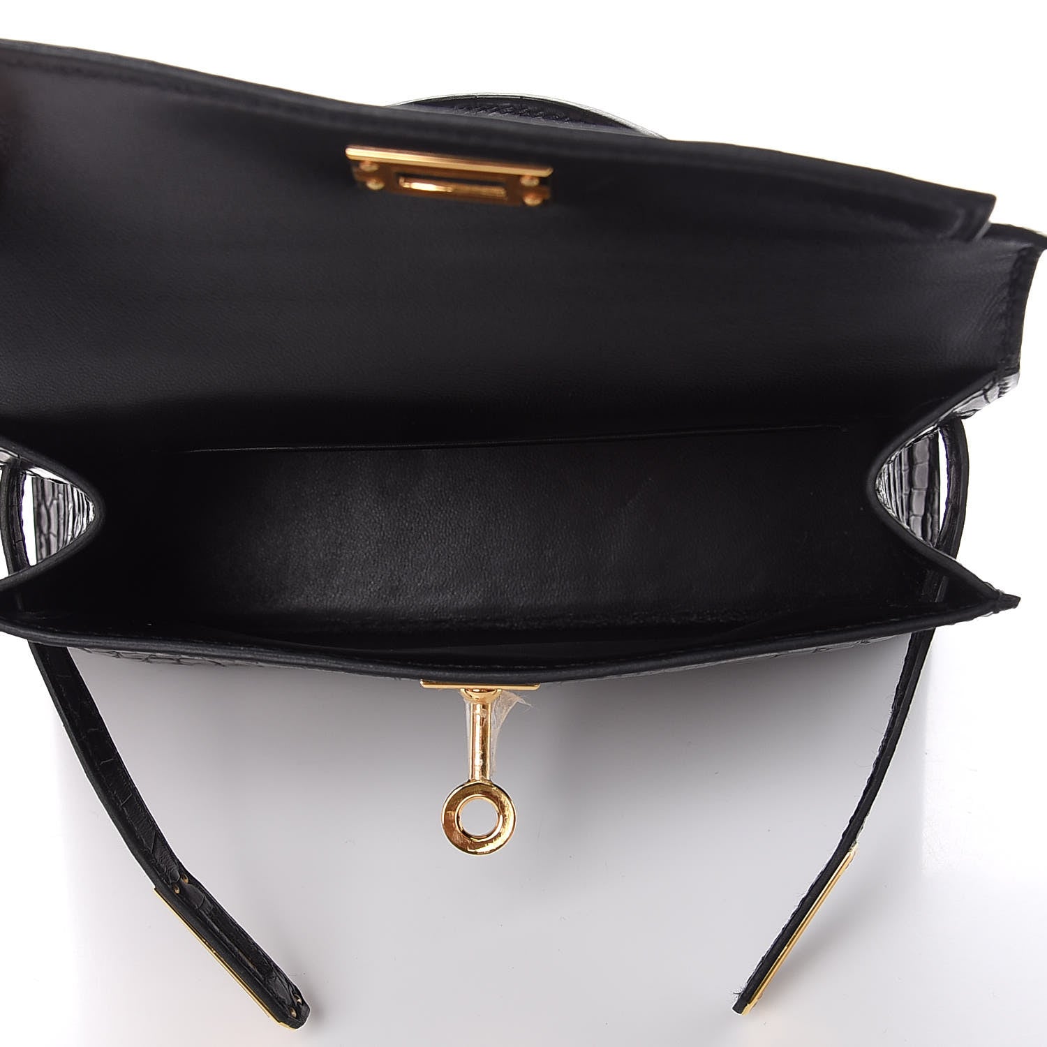 Hermes Matte Alligator Mini Kelly Sellier 20 Black 11 of 39