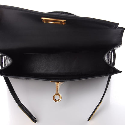 Hermes Matte Alligator Mini Kelly Sellier 20 Black 11 of 39