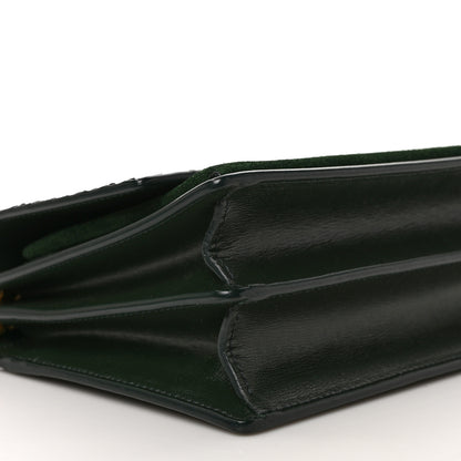 Saint Laurent Calfskin Snakeskin Suede Medium Monogram Sunset Vert Fonce 6 of 7