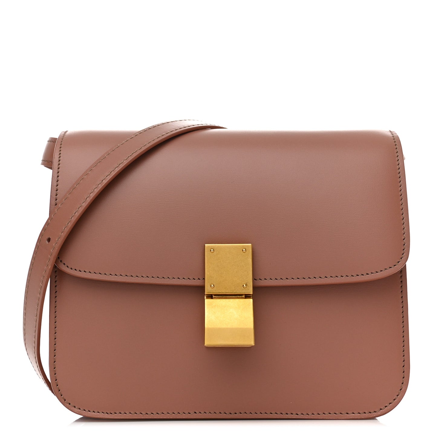 Box Calfskin Teen Classic Box Flap Bag Antique Rose