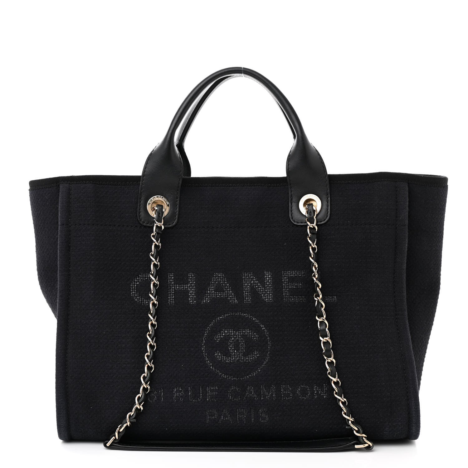Chanel Mixed Fibers Small Deauville Tote Black 1 of 13