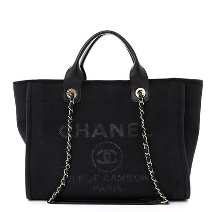 Chanel Mixed Fibers Small Deauville Tote Black 1 of 13