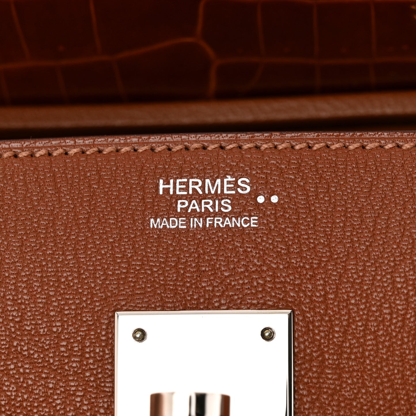 Chevre Mysore Shiny Niloticus Crocodile Birkin Touch 30 Noisette Etrusque