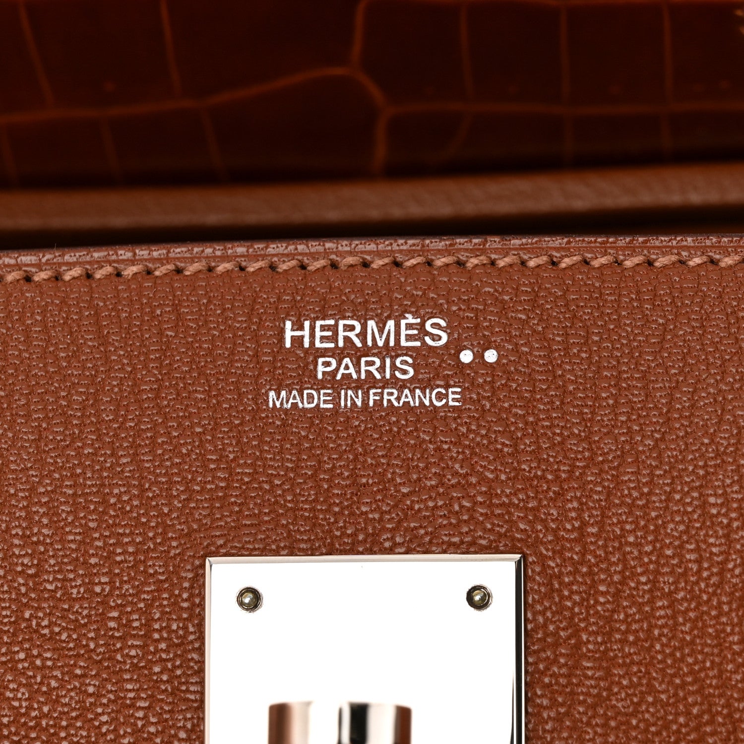 Hermes Chevre Mysore Shiny Niloticus Crocodile Birkin Touch 30 Noisette Etrusque 5 of 11