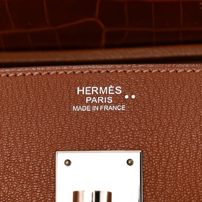 Hermes Chevre Mysore Shiny Niloticus Crocodile Birkin Touch 30 Noisette Etrusque 5 of 11