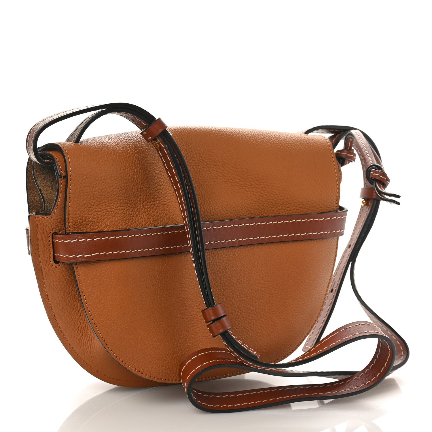 Loewe Grained Calfskin Gate Crossbody Bag Caramel Pecan 3 of 9