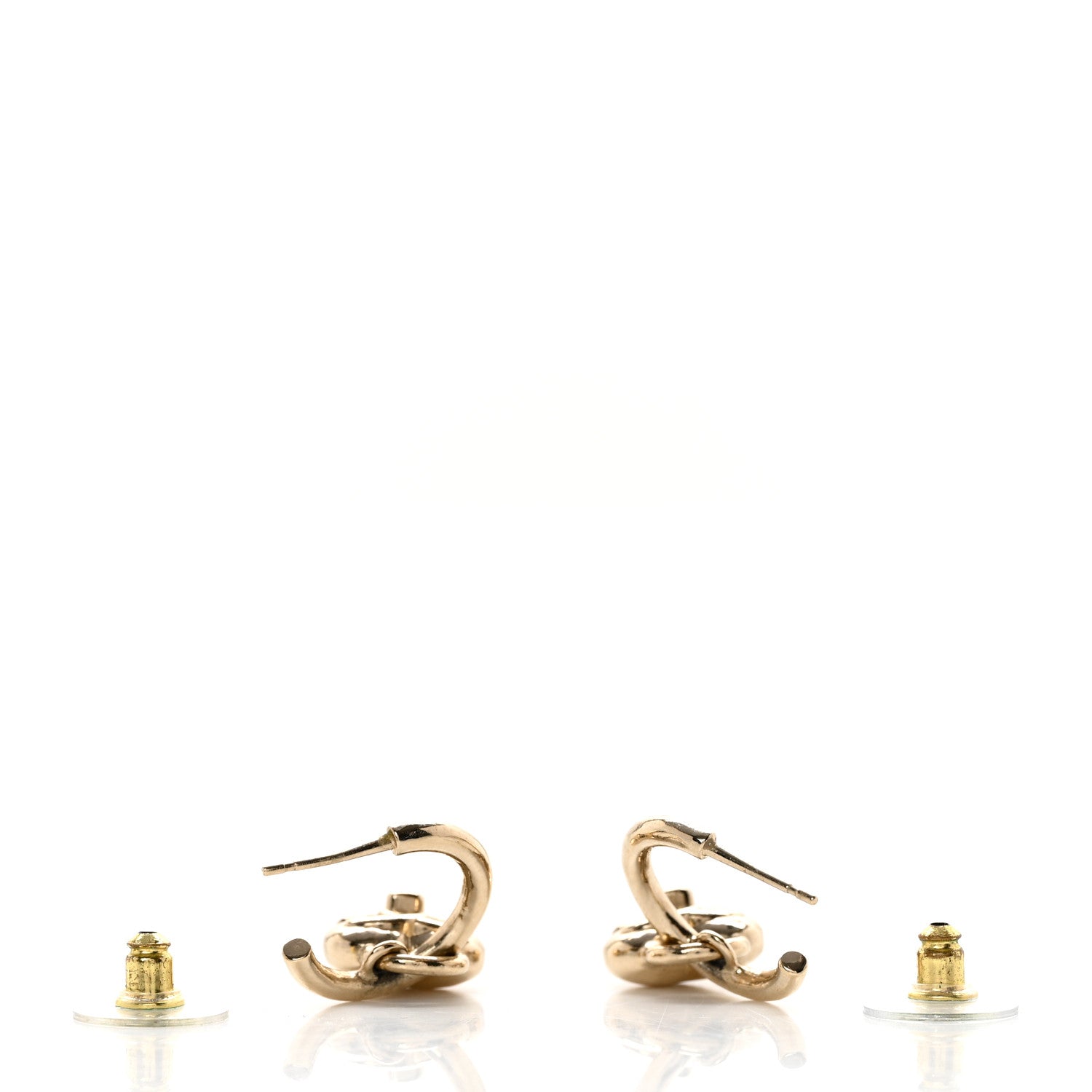 Chanel Metal CC Heart Turnlock Drop Earrings Gold 4 of 5