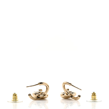 Chanel Metal CC Heart Turnlock Drop Earrings Gold 4 of 5