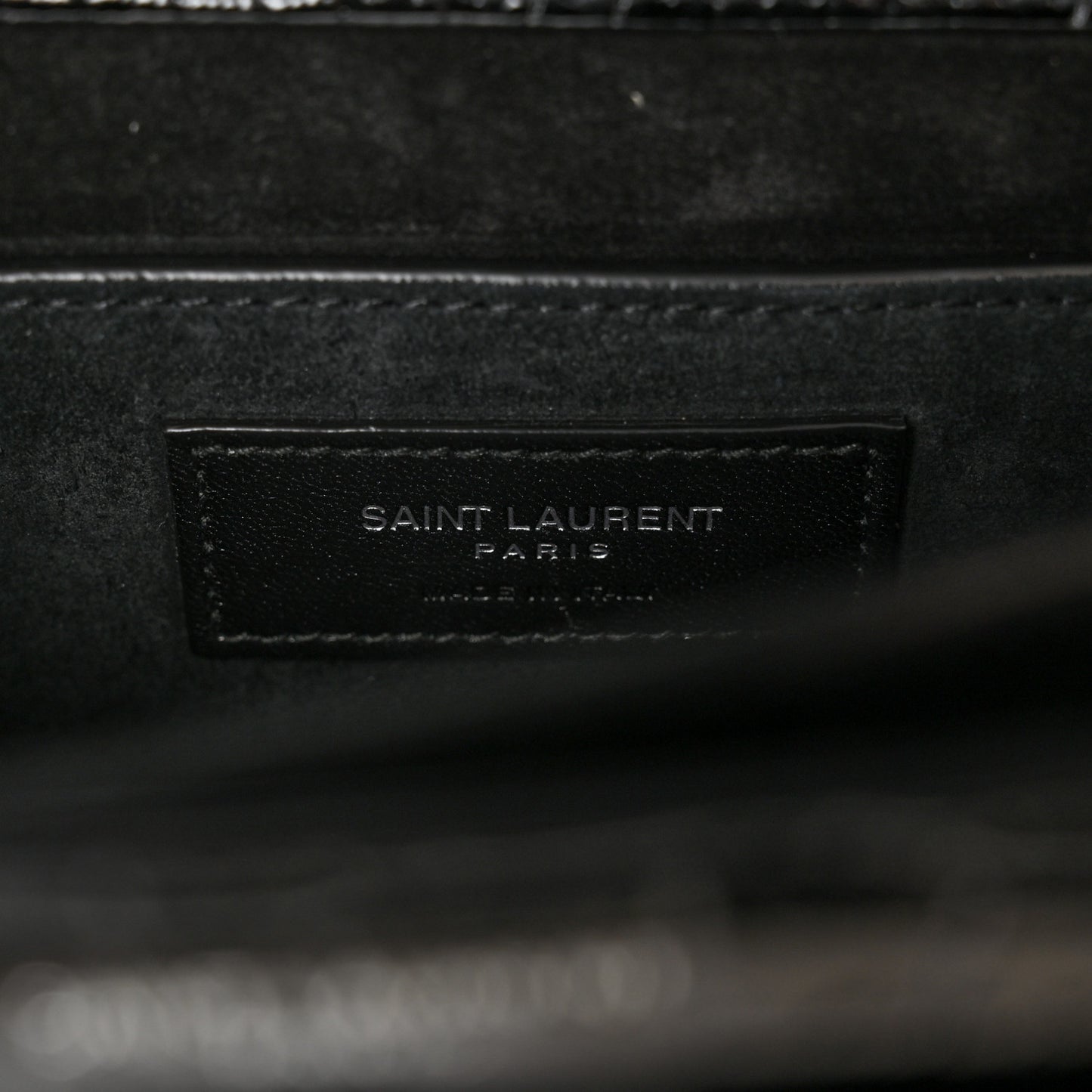 Calfskin Crocodile Embossed Large Monogram Sunset Black