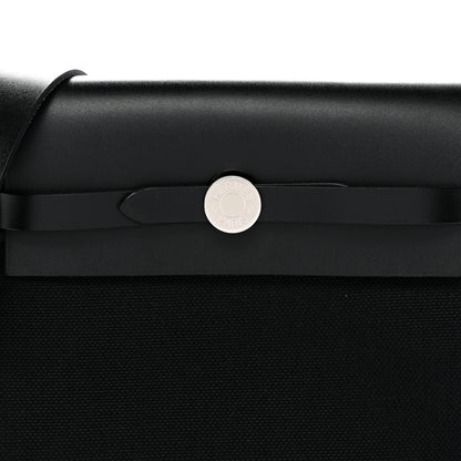 Hermes Military Toile Vache Hunter Herbag Zip Retourne 20 Black 8 of 11
